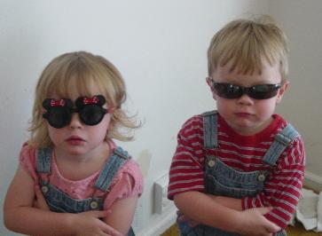 Twins with attitudes.  Age 3, Fall 2004